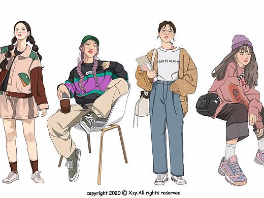 女孩系列（個人主頁-ZNDUyODExNjA=） - 創(chuàng)作習(xí)作 - 站酷設(shè)計師Xzy_原創(chuàng)素材 - 站酷ZCOOL