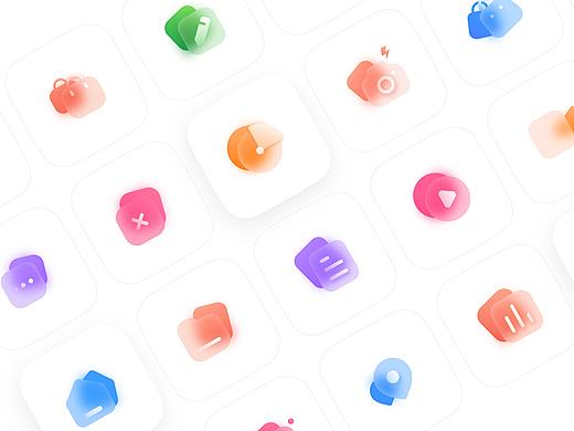 icons 毛玻璃图标 模糊 