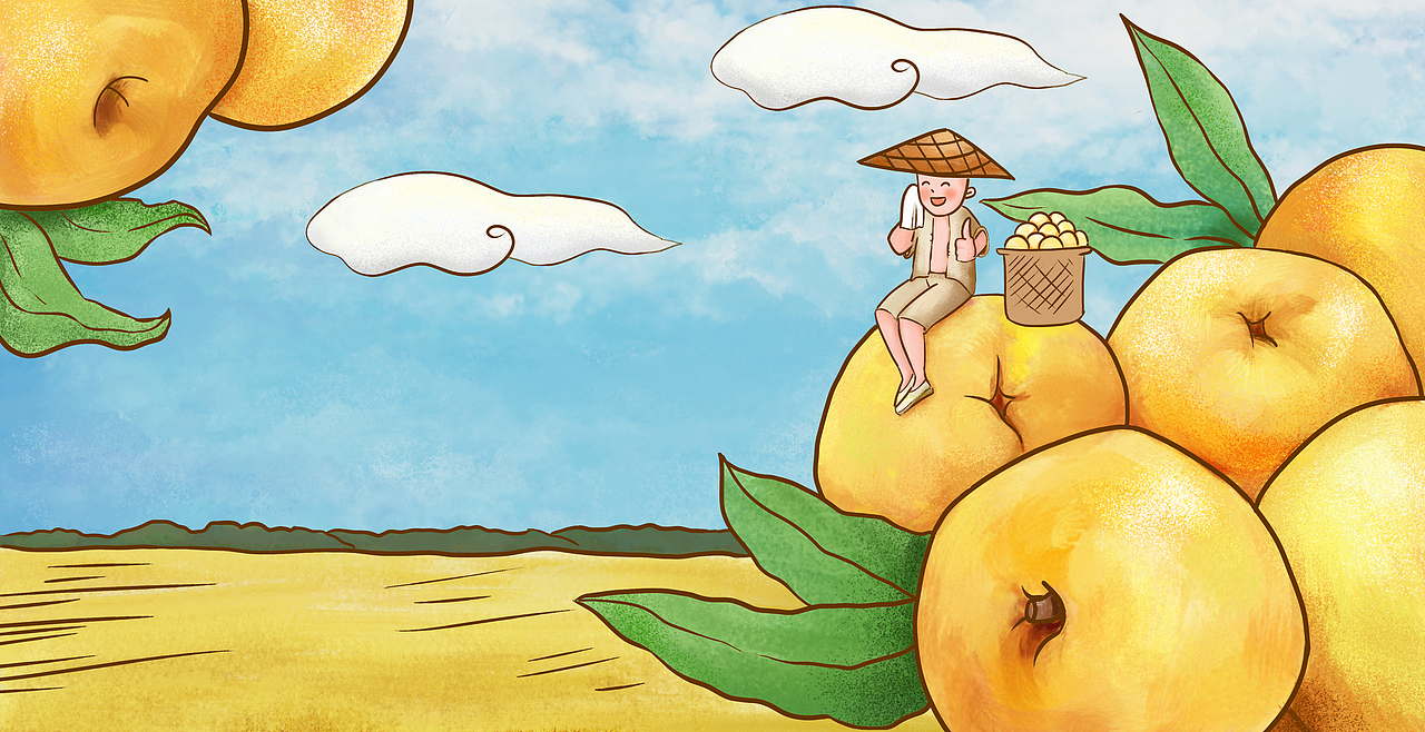 黄桃手绘原创包装设计