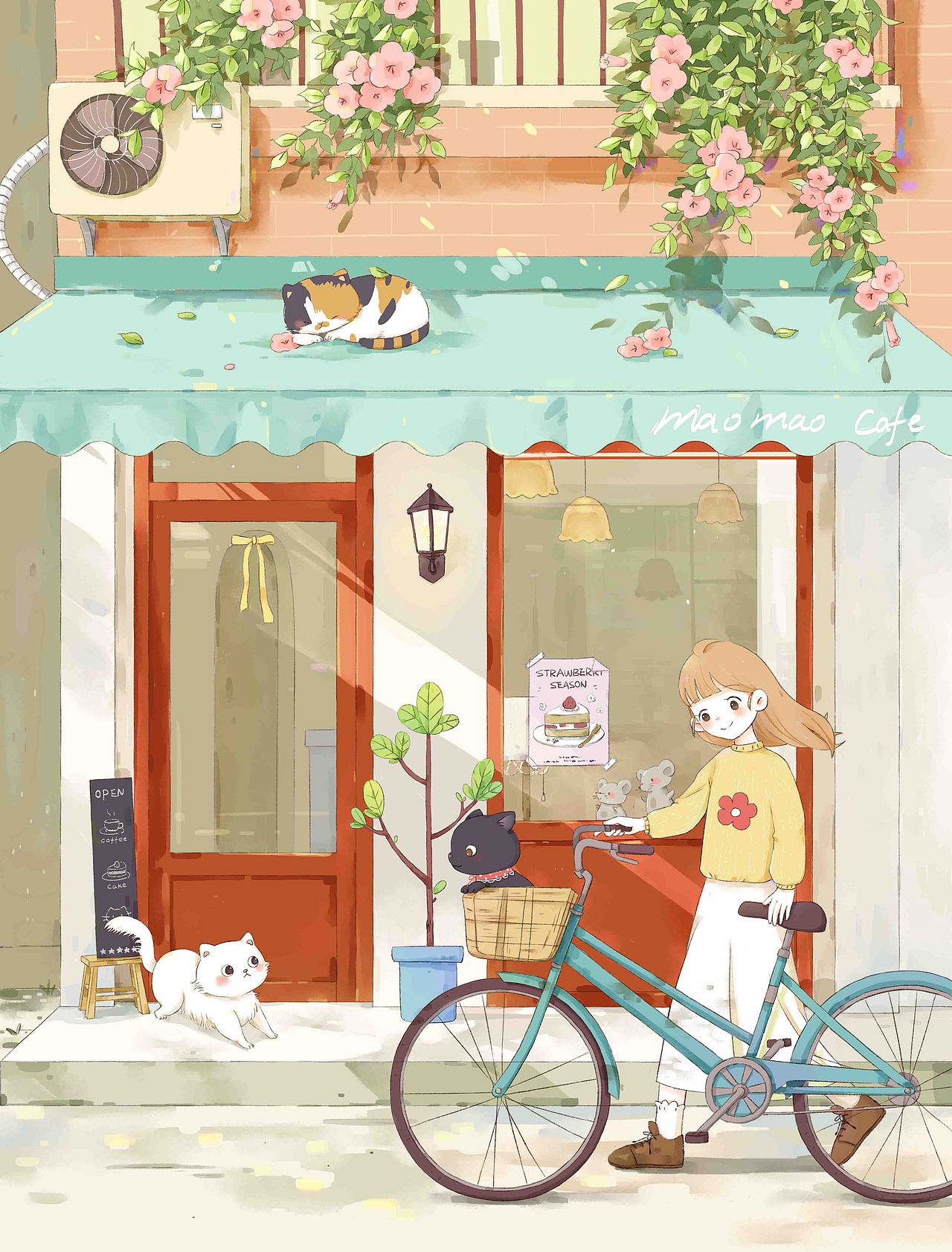 猫咖啡（图ZMjg2NjA2NDQw） - 商业插画 - 站酷设计师瓜唧唧原创素材 - 站酷ZCOOL