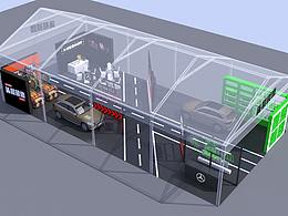 汽车活动场景布置3d效果图