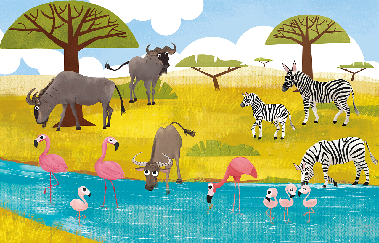 非洲大草原动物们热死啦