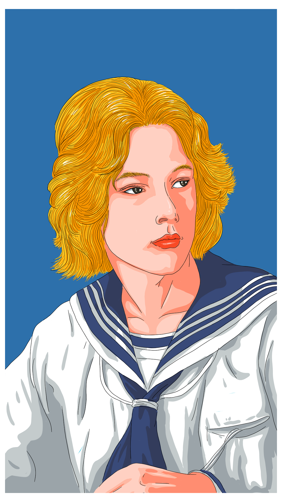 手机指绘人物插画·伯恩安德森