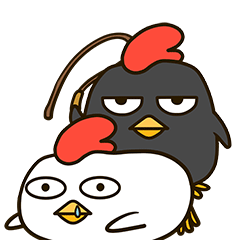 小黑鸡和白兰度 表情包（图ZODY0MTM3OTY=） - 网络表情 - 站酷设计师魚意原创素材 - 站酷ZCOOL