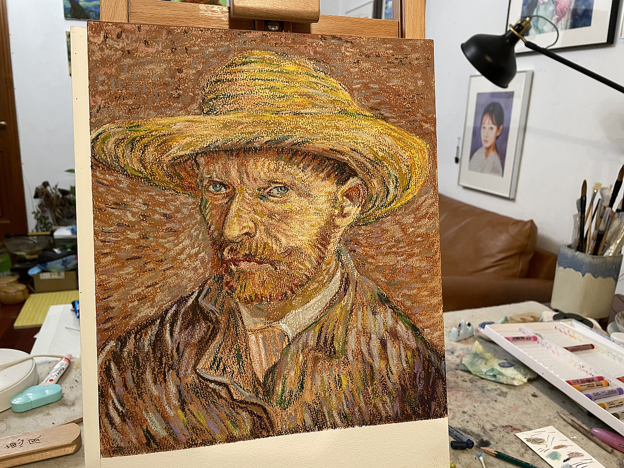 油畫(huà)棒臨摹梵高自畫(huà)像過(guò)程分享（圖ZMjM4NDg4Njcy） - 繪畫(huà) - 站酷設(shè)計(jì)師慕漁藝術(shù)原創(chuàng)素材 - 站酷ZCOOL