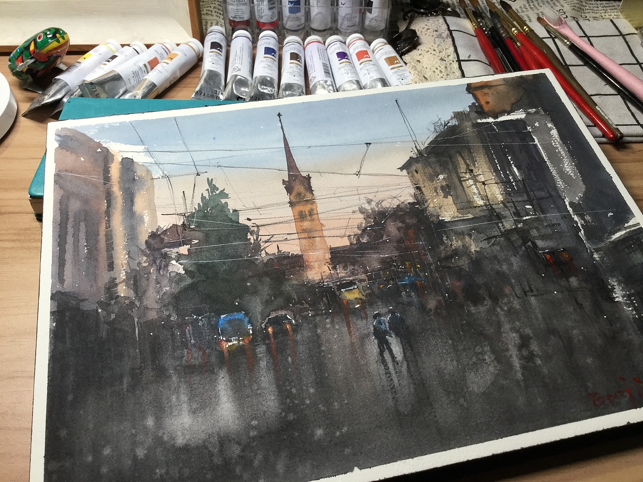 watercolor  街景