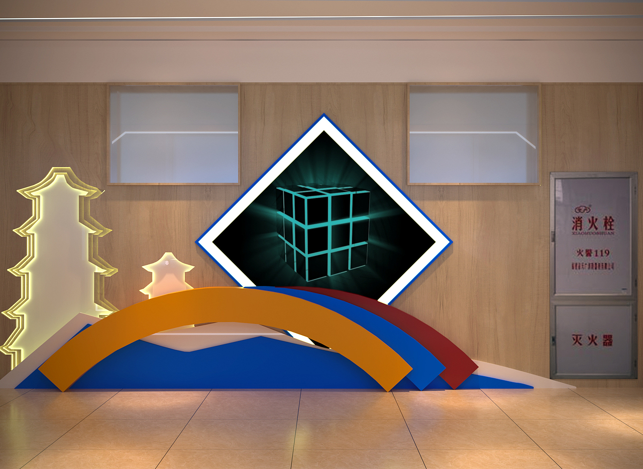 学校过道设计（图ZMjE4NDg0NDIw） - 家装设计 - 站酷设计师王贰小原创素材 - 站酷ZCOOL