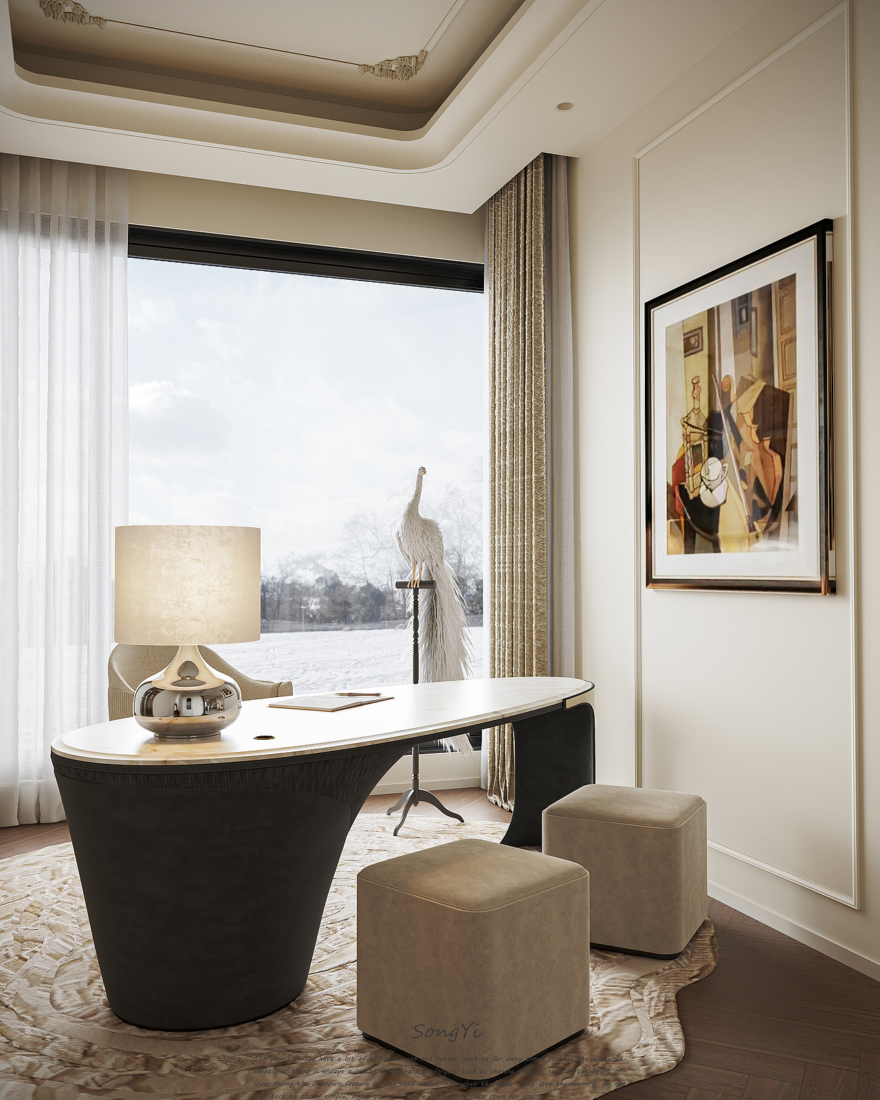 轻法式别墅客餐厅