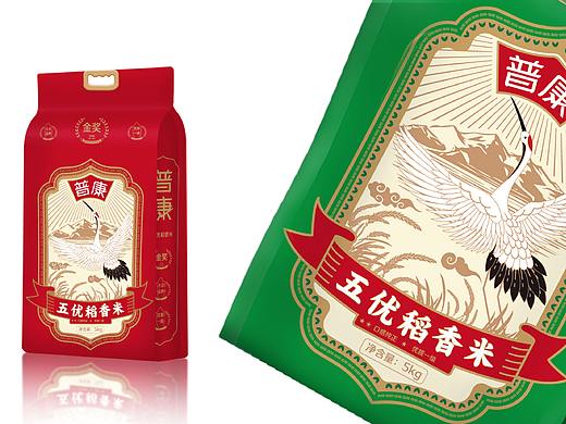 普康五优稻花香大米包装设计