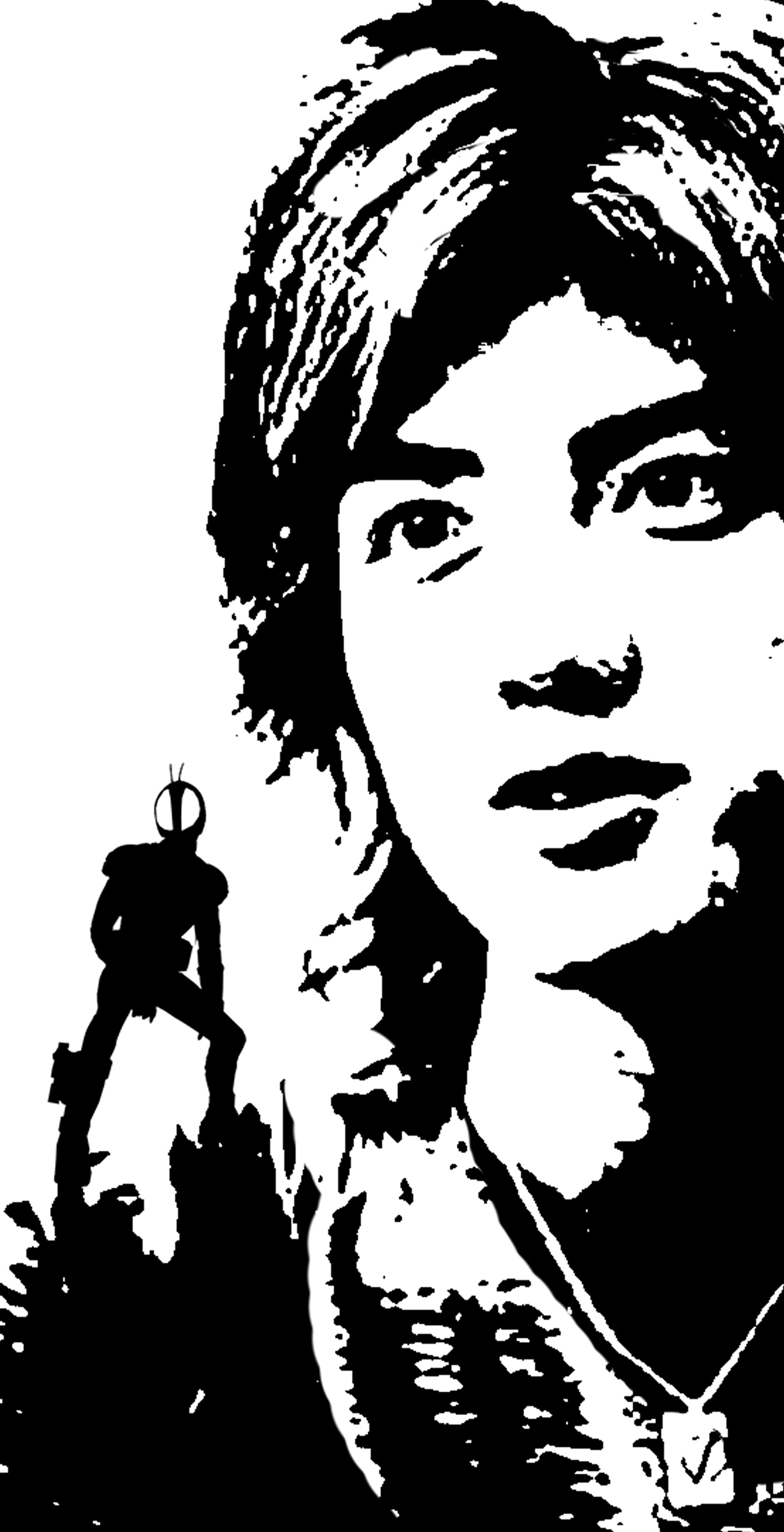 假面骑士黑白剪影