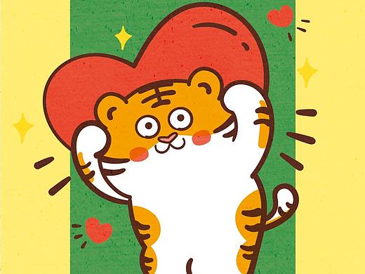虎萌萌ip文创产品插画包装插画手机壳贴纸杯子可授权