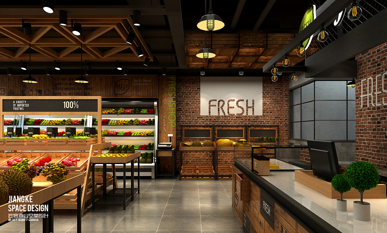 美式乡村水果店（图ZMTA4MjQ1MTM2） - 家装设计 - 站酷设计师设计大刘原创素材 - 站酷ZCOOL