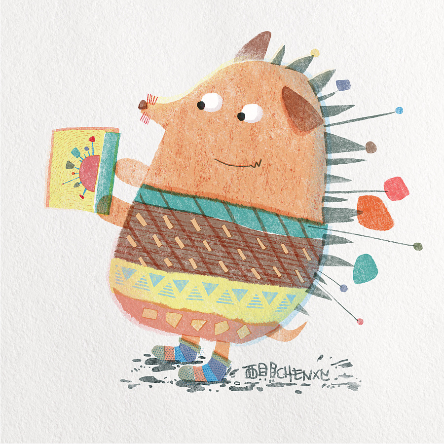 看书的刺猬|儿童插画|插画|chenxying - 原创设计作品 - 站酷 (zcool)