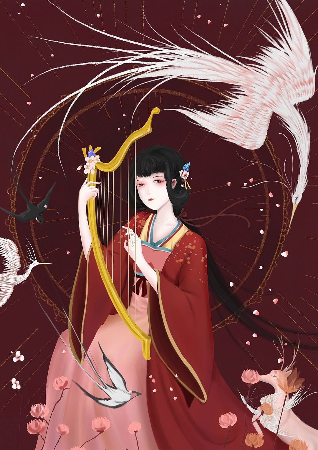 插画古风小姐姐