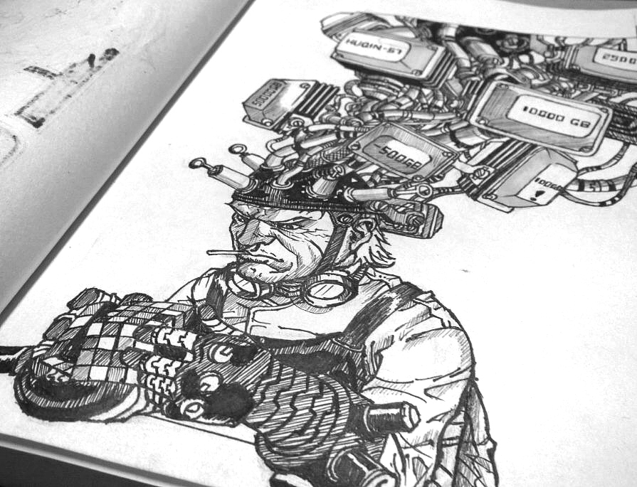 疯狂思考!针管笔手绘插画