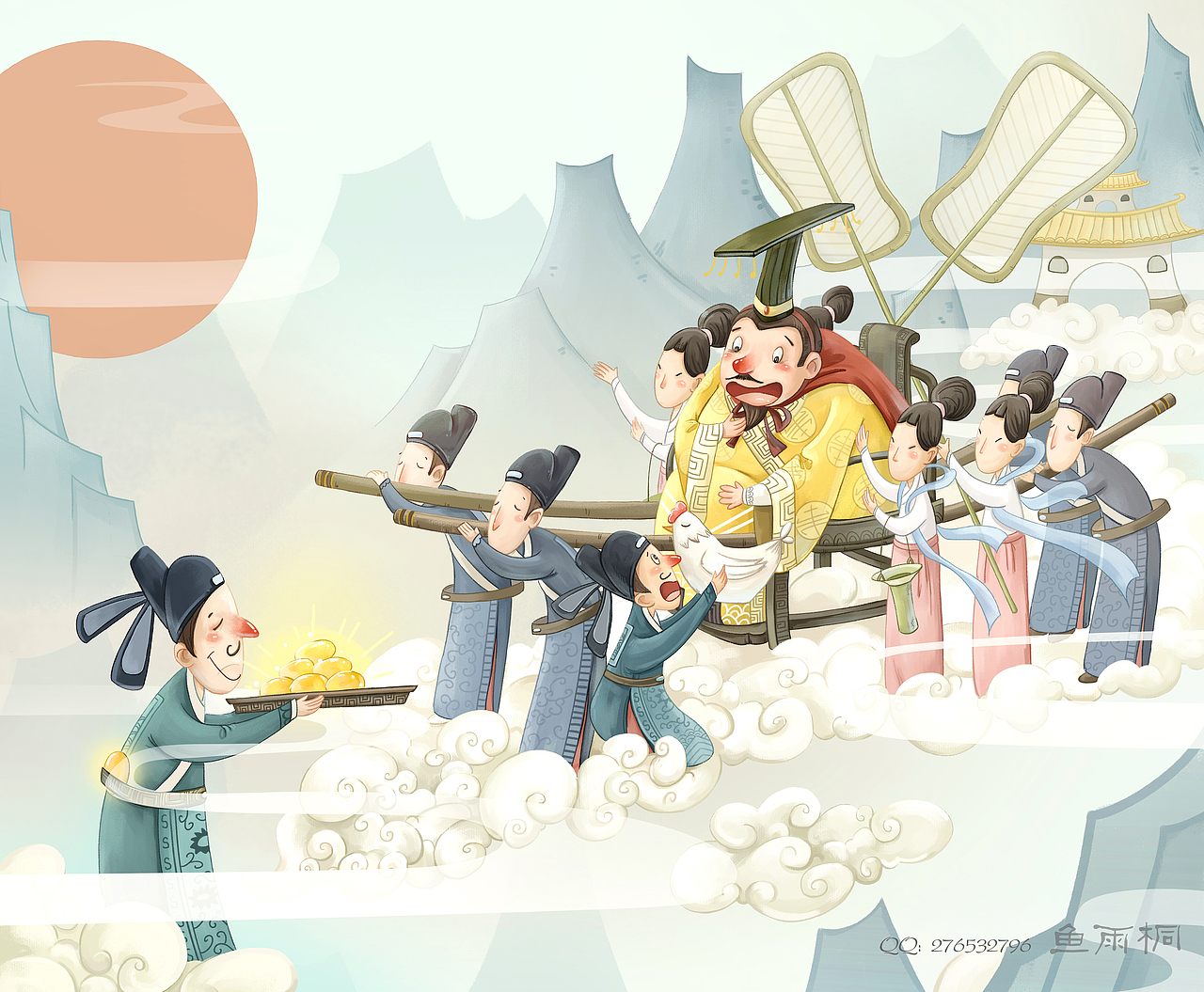 中国风插图1（图ZMTY2MDg5OTY=） - 儿童插画 - 站酷设计师鱼雨桐原创素材 - 站酷ZCOOL