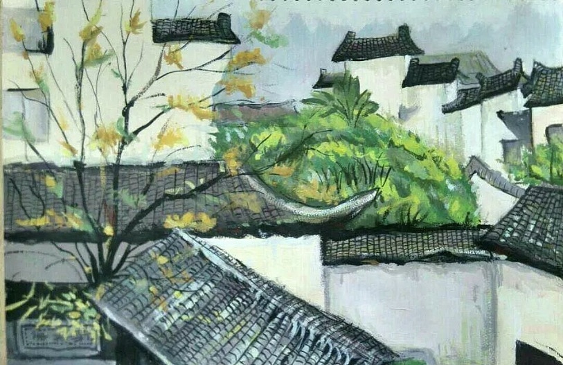 安徽西递/宏村 --水粉写生（图ZMjY0Njk0MjE2） - 绘画 - 站酷设计师missjing原创素材 - 站酷ZCOOL