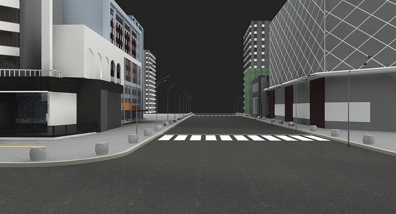 街道3d的效果图