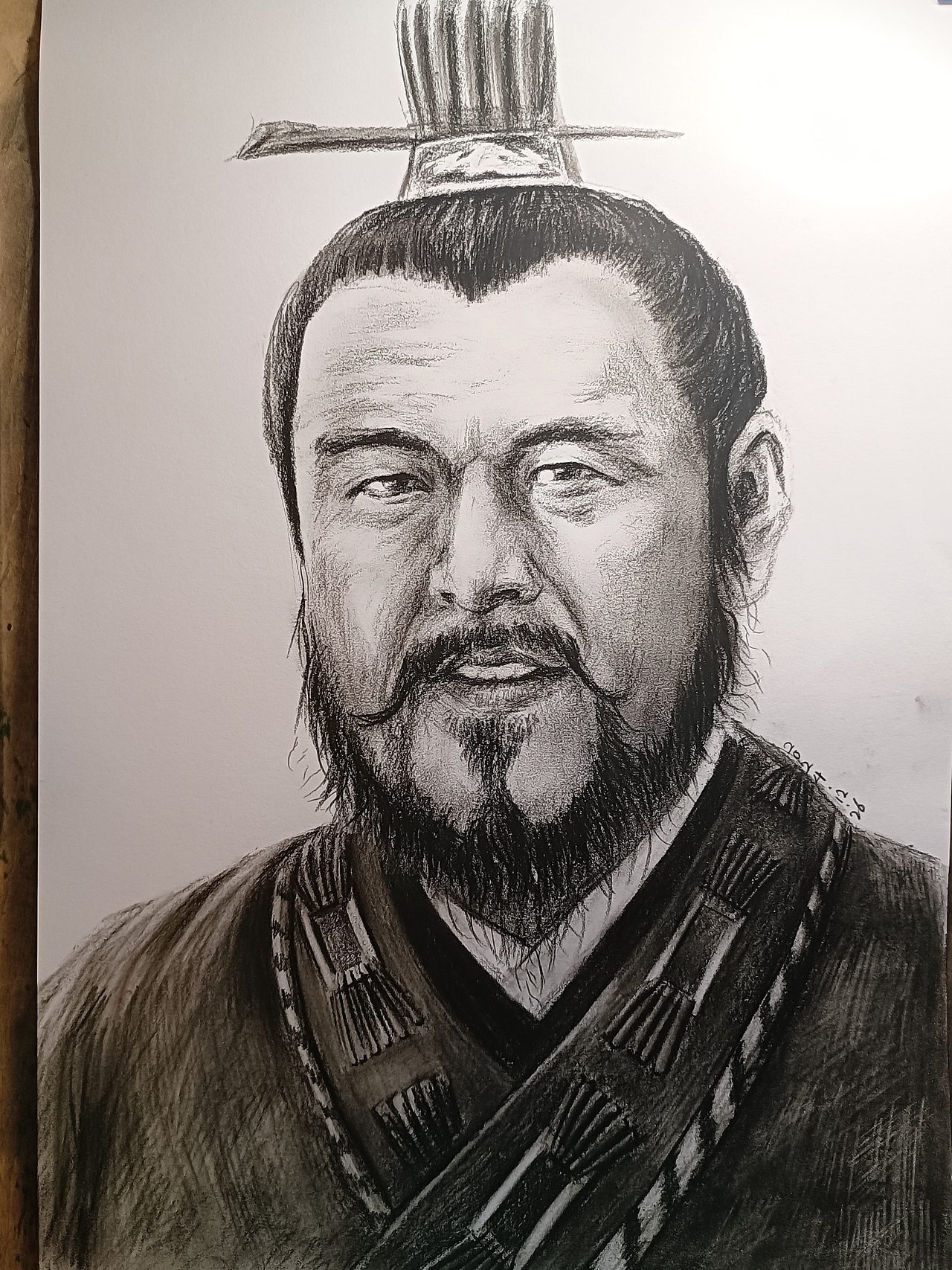 水浒人物系列素描画 天富星扑天雕李应