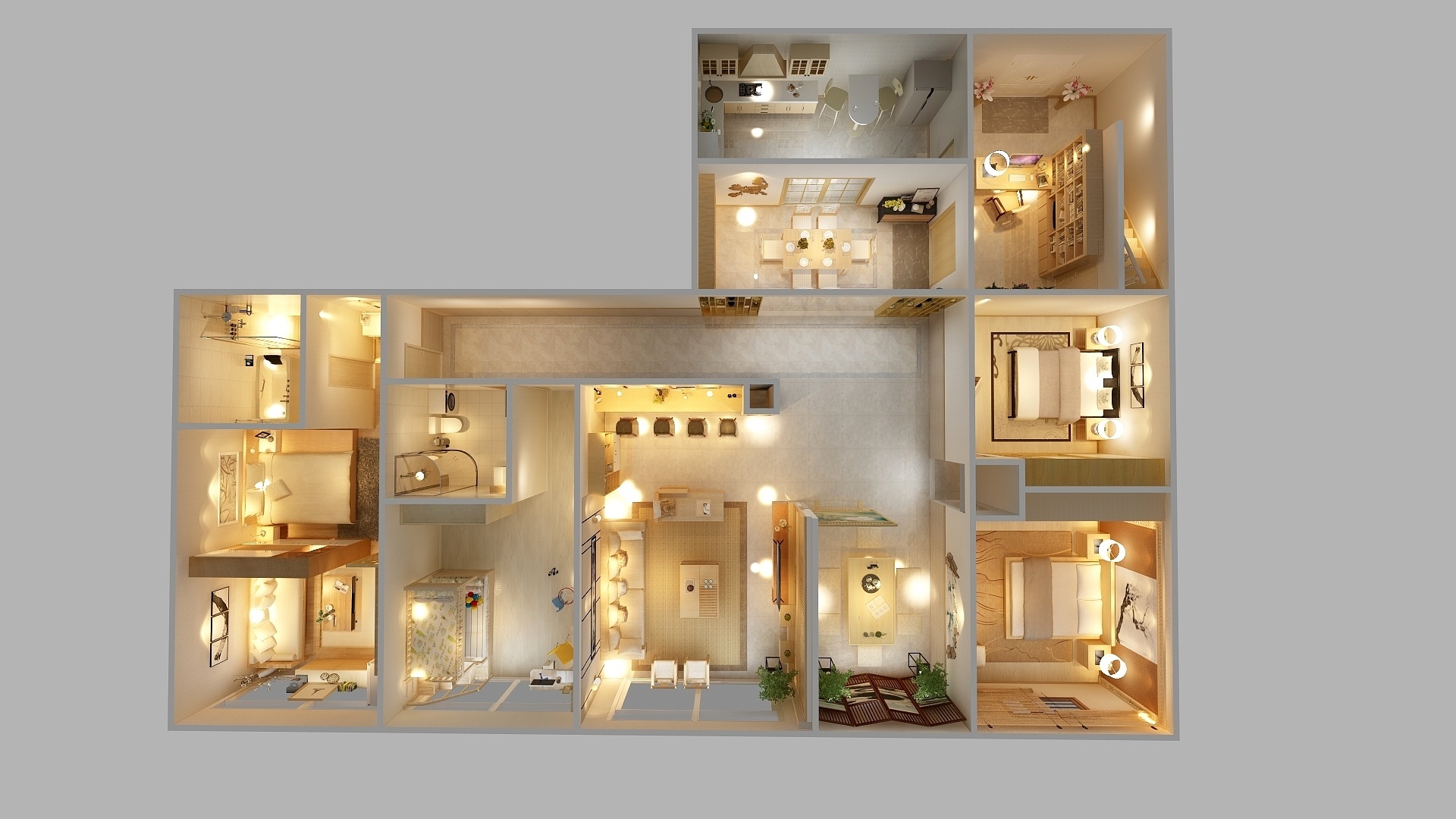 住宅小区景观半鸟瞰|三维|建筑/空间|3D空间 - 原创作品 - 站酷 (ZCOOL)