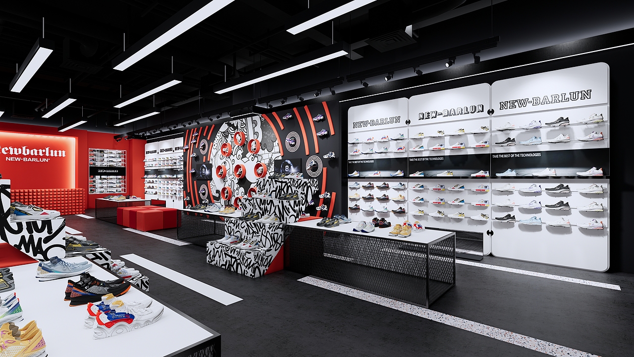 nb纽巴伦店铺整体形象设计(红,紫方案)