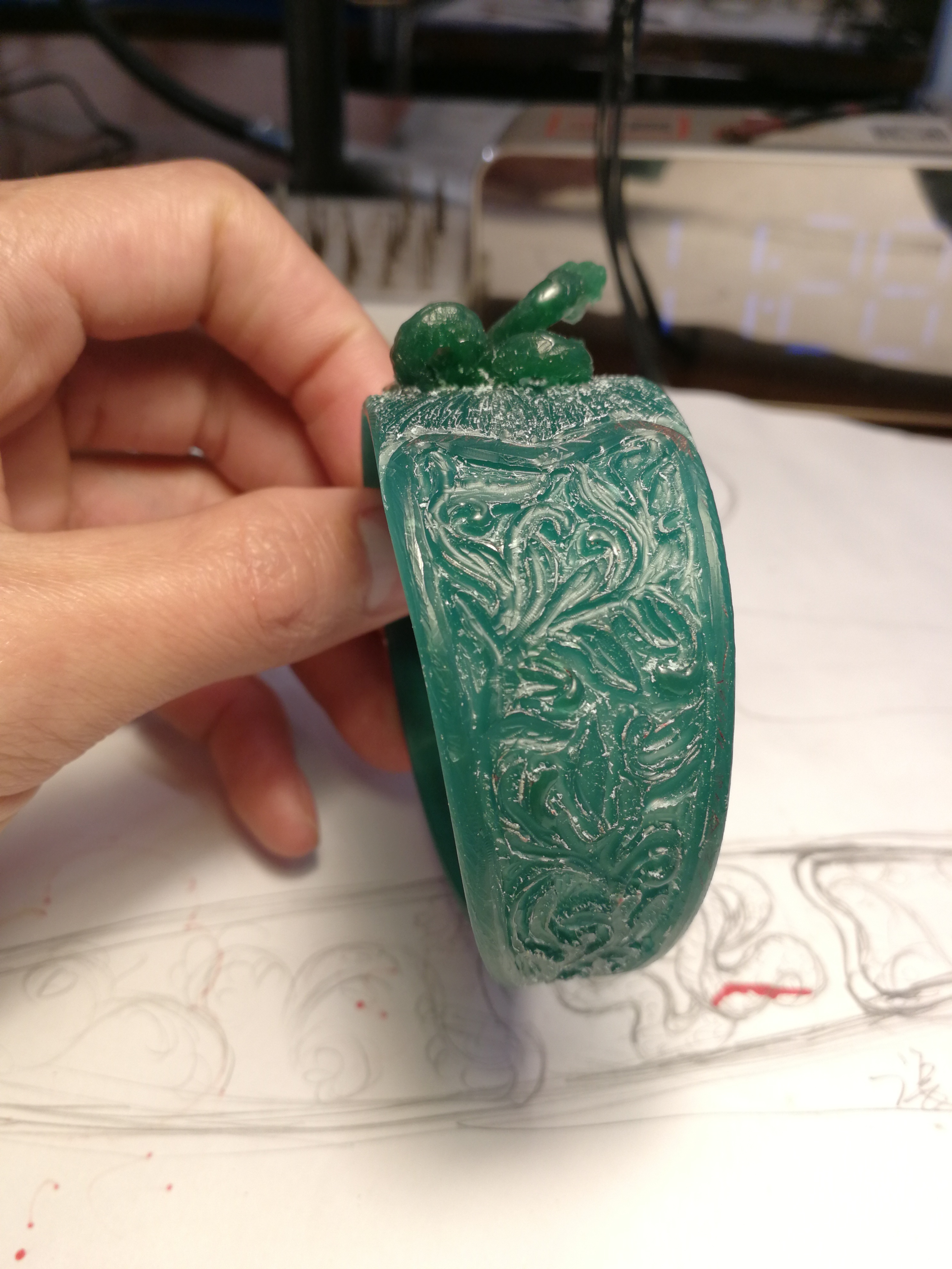 原创手镯手工雕蜡