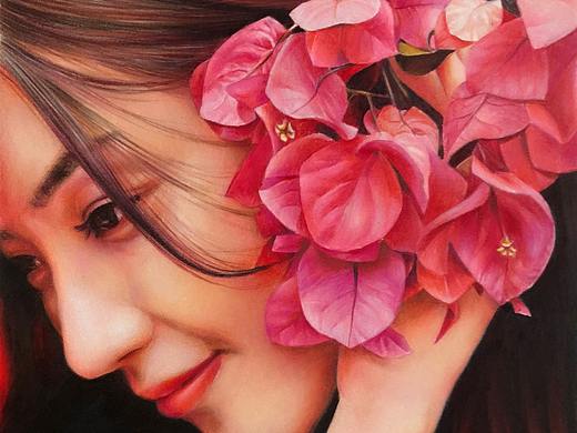彩铅《许你一世笑靥如花》