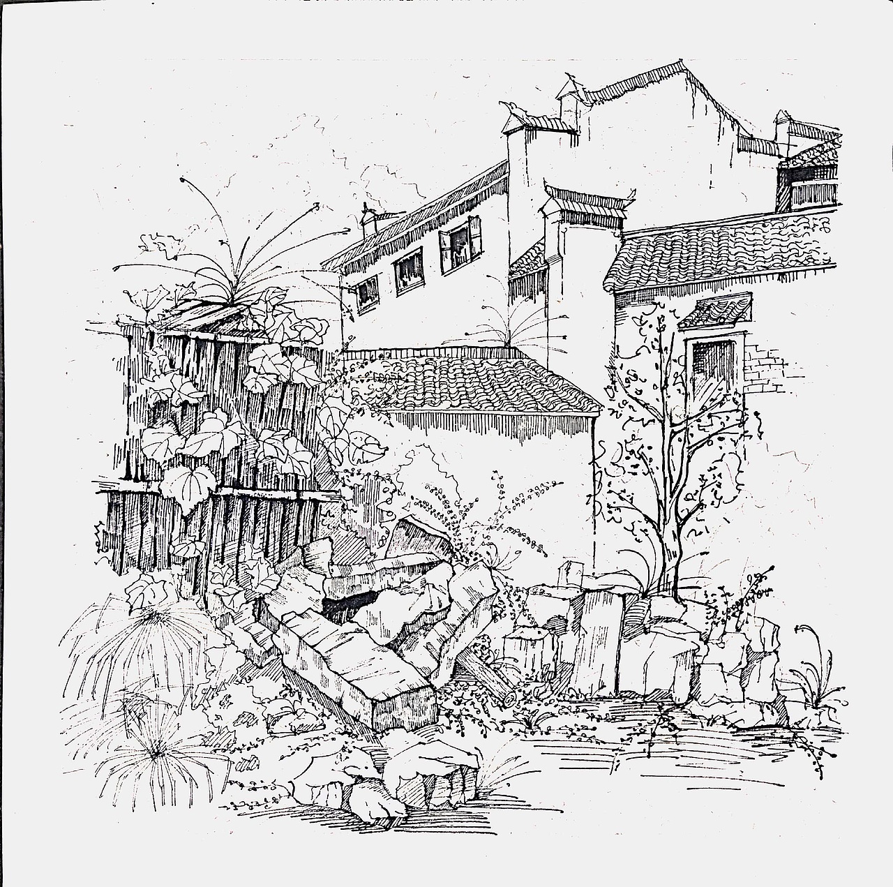 宏村写生速写|纯艺术|绘画|稀盐酸啊_原创作品-站酷zcool