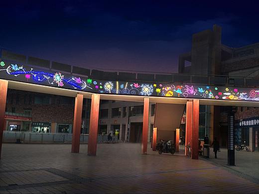 商场外墙装饰灯光画专业工厂中山铭星定制玻璃幕墙灯画