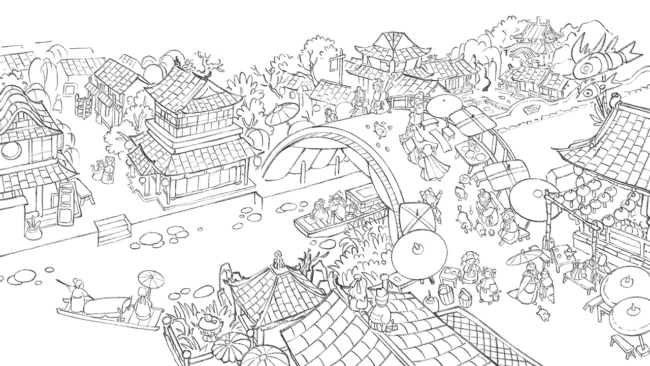 江南百景图 周年贺图（图ZMjY2MTEwNDEy） - 商业插画 - 站酷设计师道道维原创素材 - 站酷ZCOOL