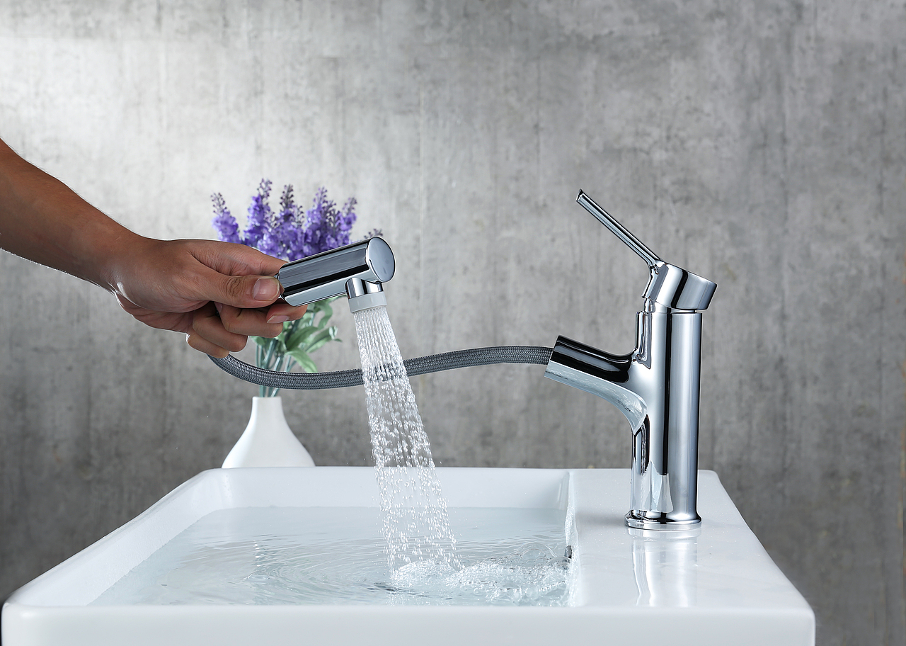 一组简约抽拉多功能面盆龙头,淘宝细节,效果图