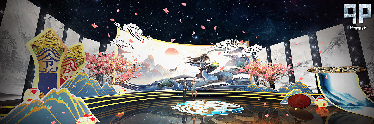 邱鹏舞美设计江湖武侠晚会舞美