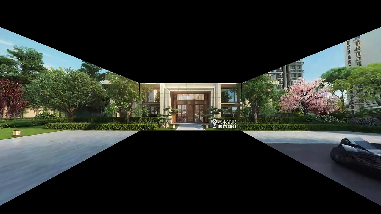 地产展厅三折幕