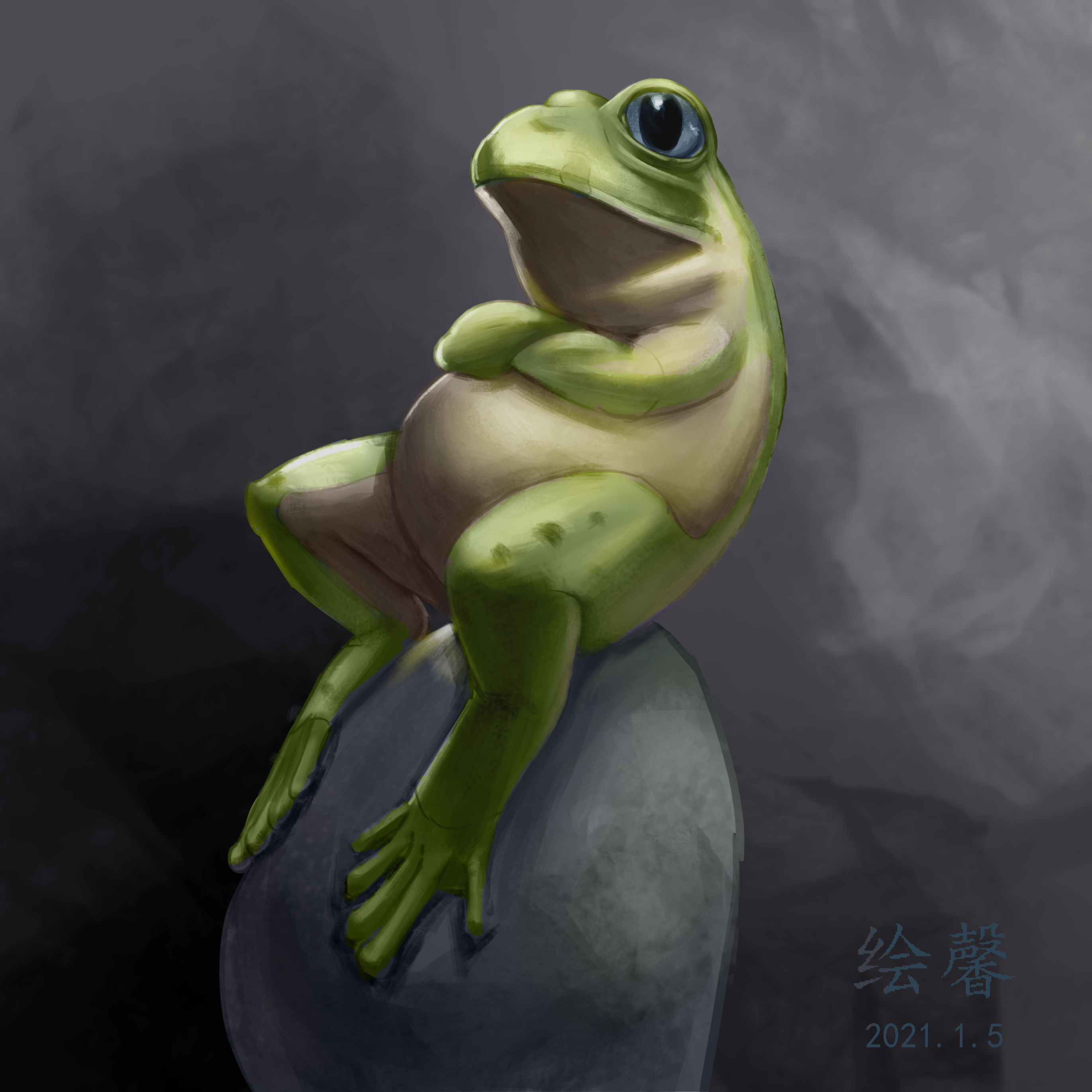 小青蛙|插画|插画习作|绘馨cg插画 - 临摹作品 - 站酷 (zcool)