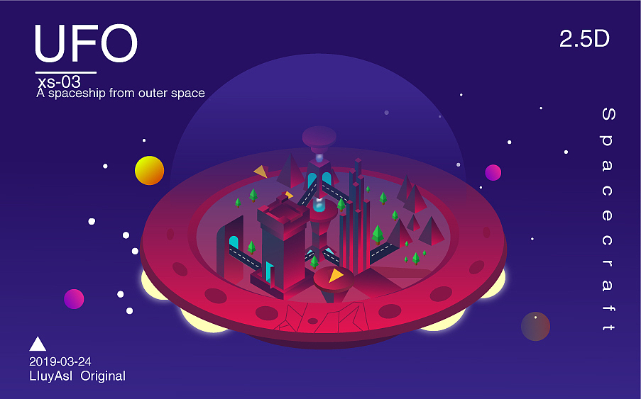 《星球》2.5D插画（图ZMTY0MzkzMTI4） - 创作习作 - 站酷设计师奶油泡泡原创素材 - 站酷ZCOOL
