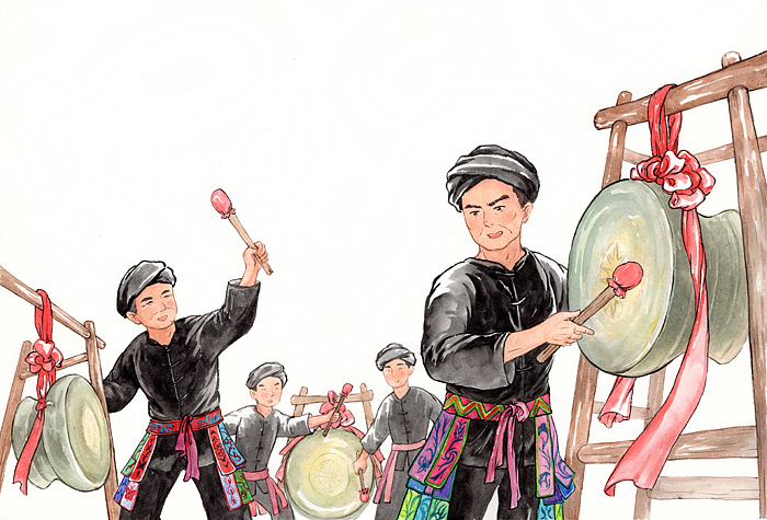 广西少数民族文化绘本壮族传统节日铜鼓