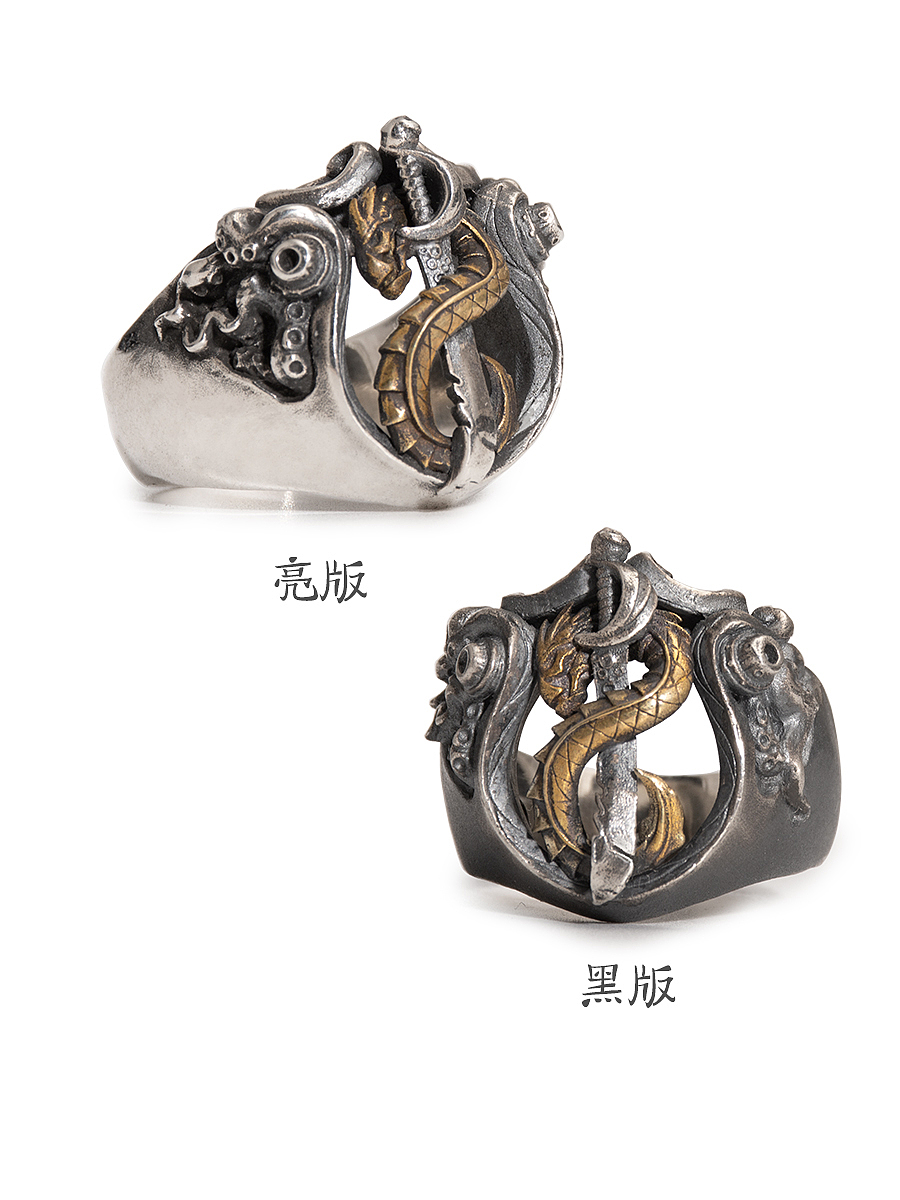 零十原创 黑虎戒 与 最近一些时间做的一些银饰