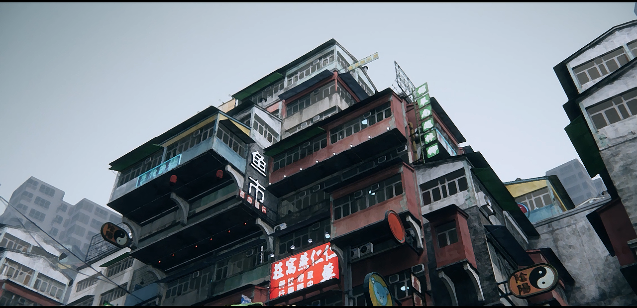 Enscape 朋克街区动画（图ZMjUxNDg1NDEy） - 场景 - 站酷设计师ENS茶会十字原创素材 - 站酷ZCOOL