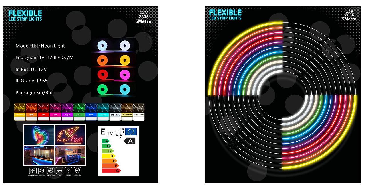 灯带照明吸塑包装内彩卡设计平面图