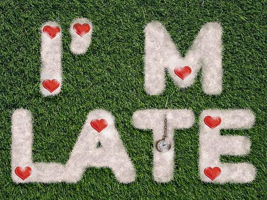 制作毛茸茸的爱丽丝梦游奇境风格字儿