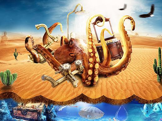 喷头宣传海报合成