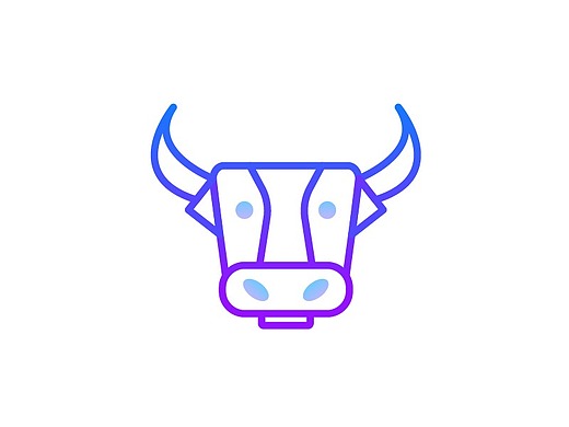 day2渐变线性图标临摹 十二生肖图形创意牛原创