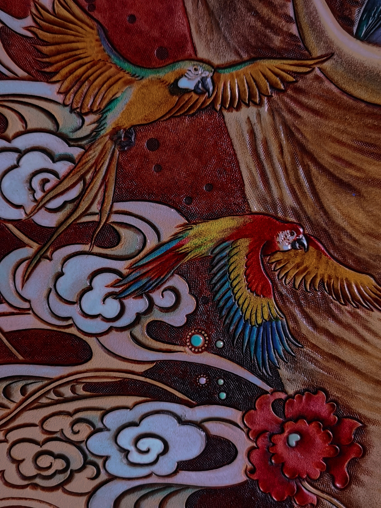 皮雕画《锦途》(图ZMjU2NjAzNTQ0) - 其他手工艺 - 站酷设计师顽皮老顽童原创素材 - 站酷ZCOOL