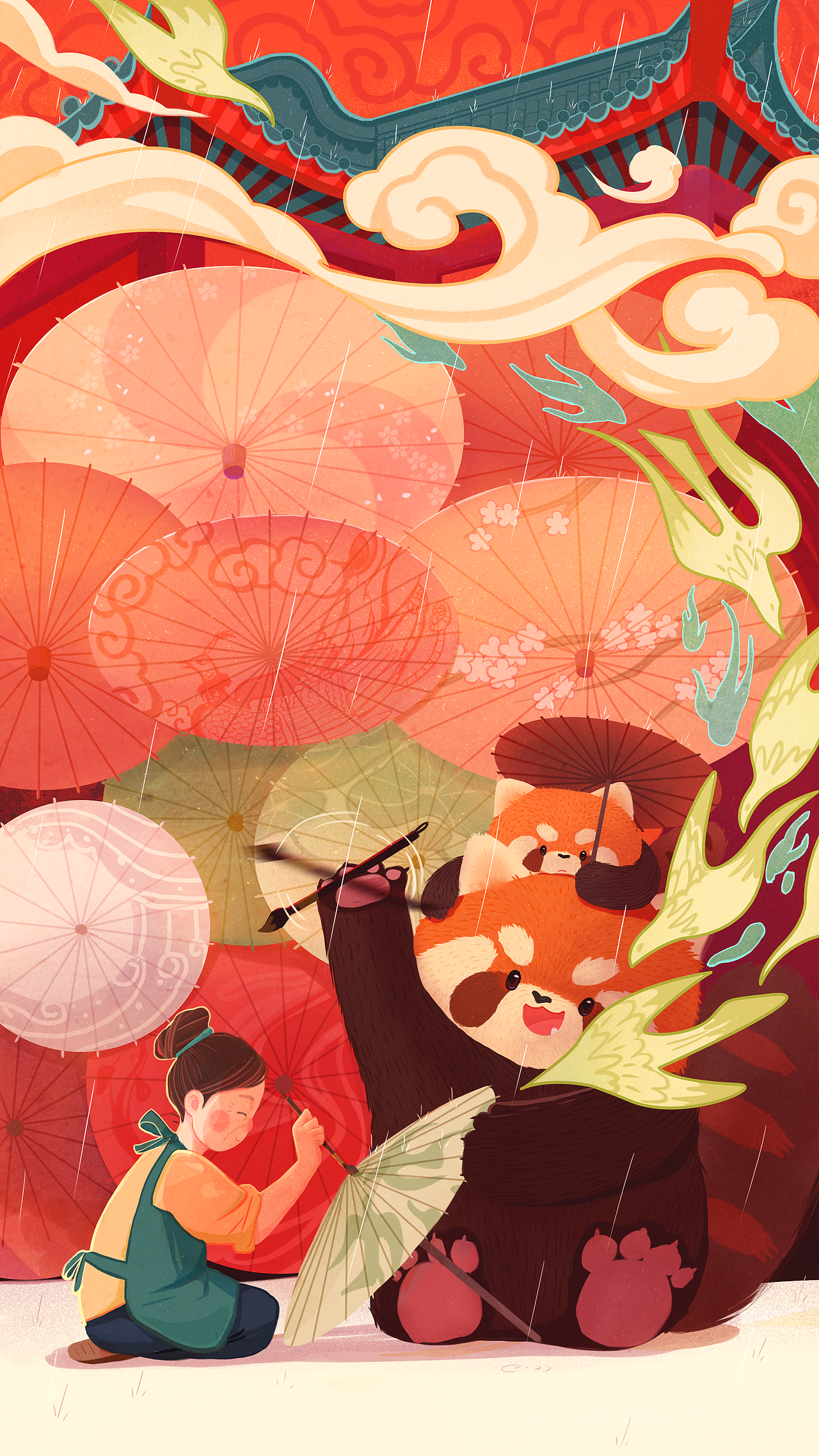 原创节气插画——清明节（图ZMjk1MjEyMzY0） - 商业插画 - 站酷设计师尚笑在画画原创素材 - 站酷ZCOOL