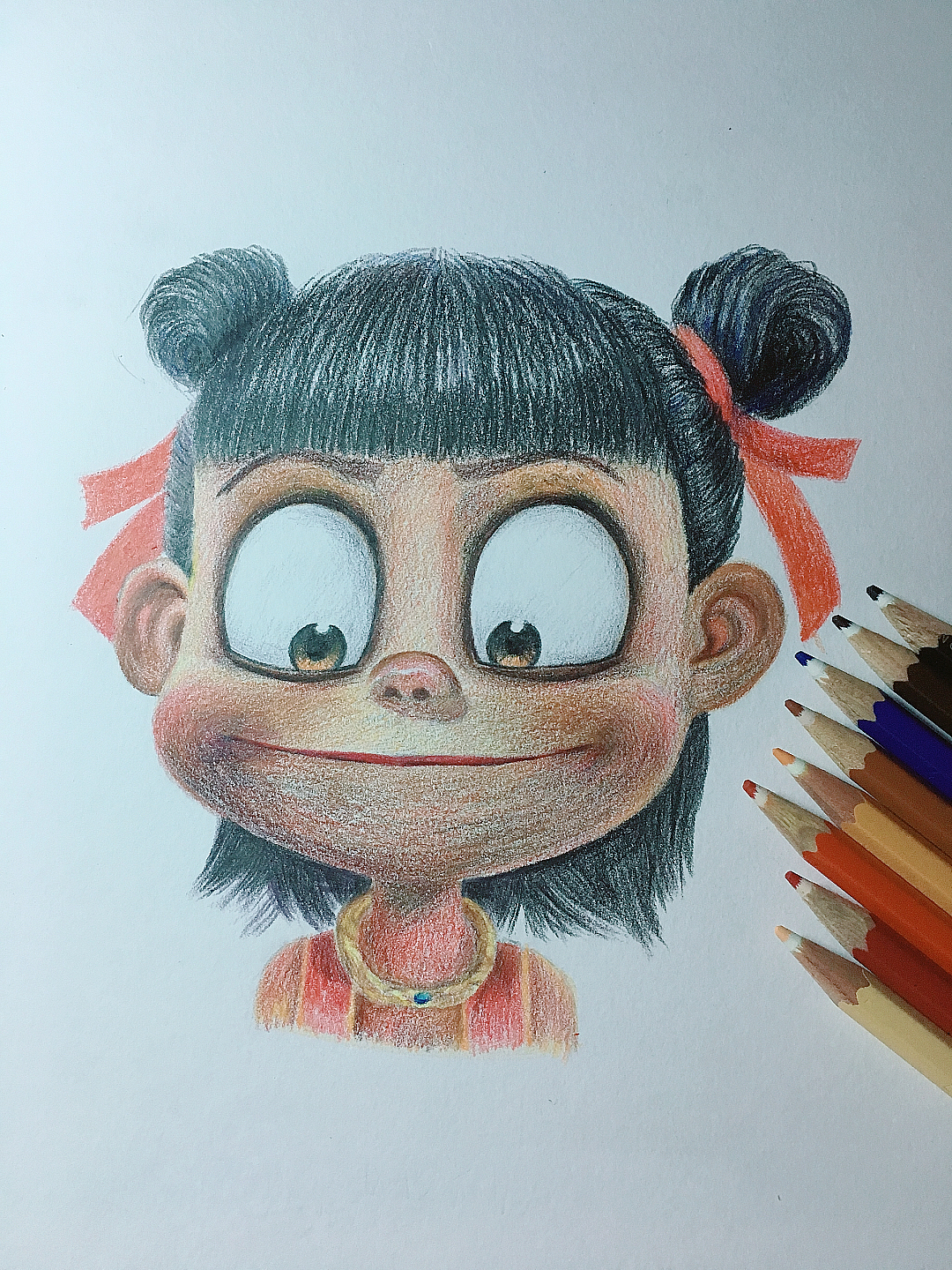 彩铅绘画——哪吒