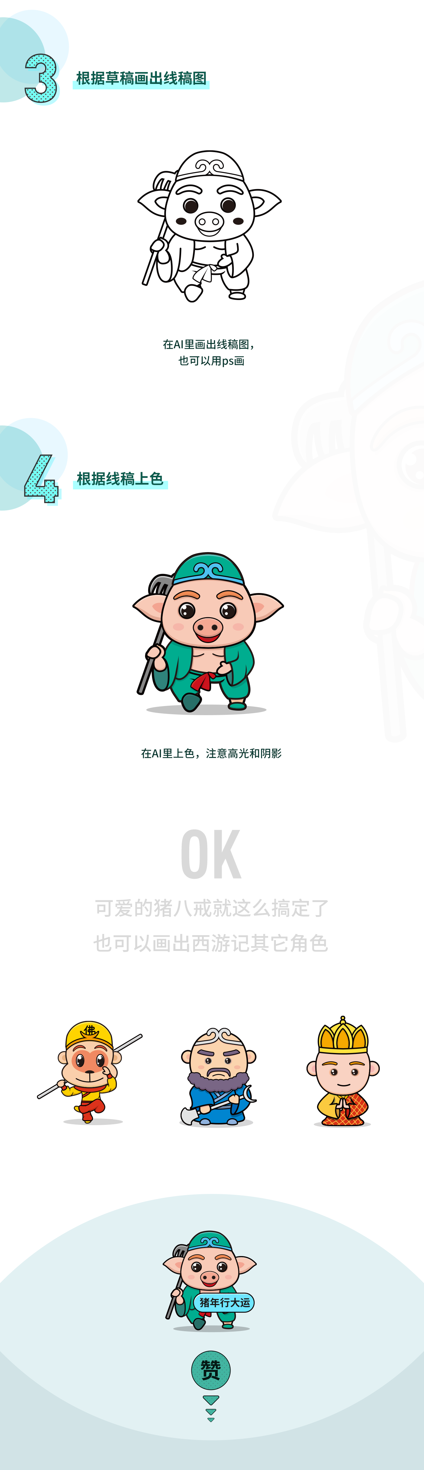 猪年怎么画猪八戒