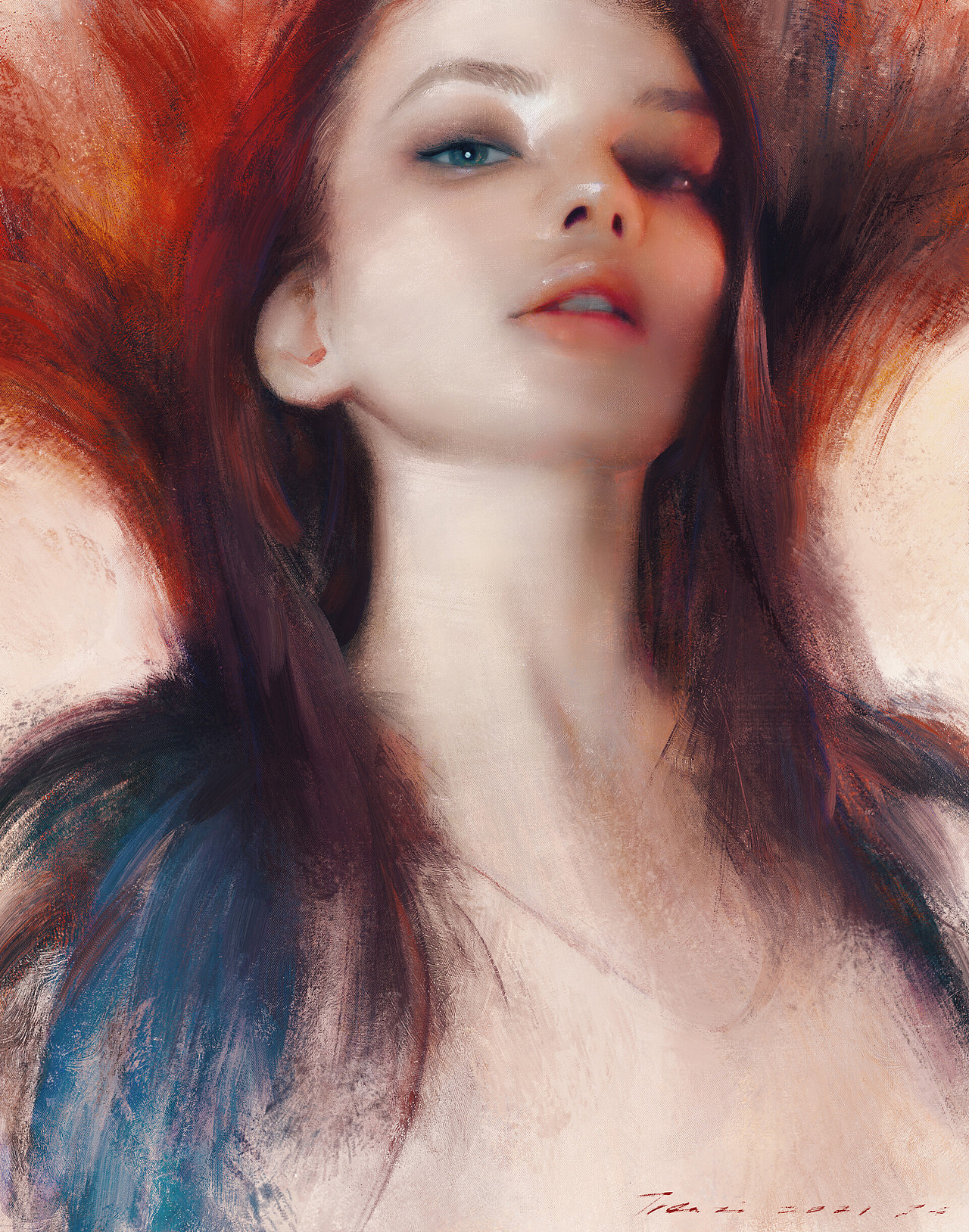 简单3步画出真实油画笔触厚度质感-附作品