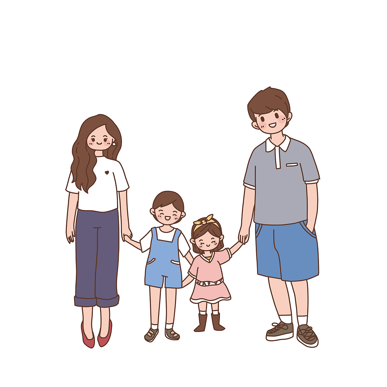 一家人漫画可爱图片