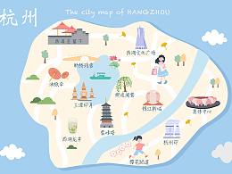 杭州手繪地圖｜愛(ài)在杭城的一年四季
