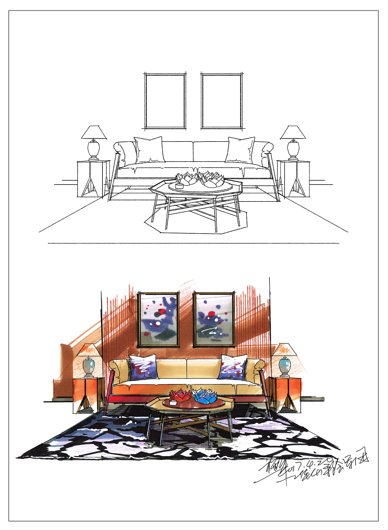 室内手绘|空间|家装设计|绘聚设计教育 - 原创作品 - 站酷 (ZCOOL)